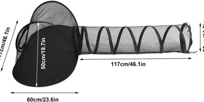 Product dimensions - 117cm tent, 117cm tunnel
