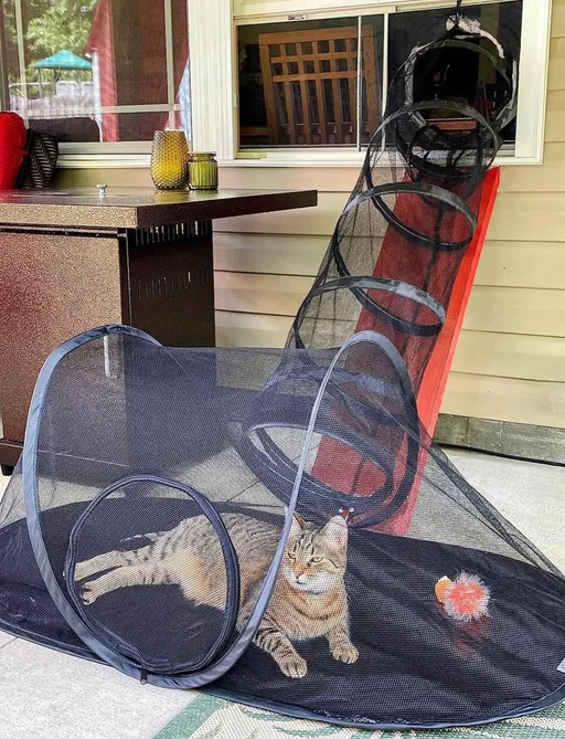 PetTentTunnel Cat Tent and Tunnel Set with Carry Bag
